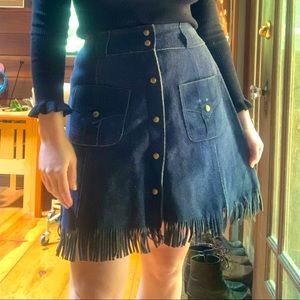 💔SOLD💔RARE Zig Zag San Francisco 1970s Suede Skirt